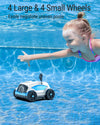 WYBOT WY1103 Poolroboter Kabellos mit Akku, 120 Min. Laufzeit, für Aufstellpools bis 120 m², Doppelmotoren, Große Bürste&Saugöffnungen, Verstellbare Düse(Weißblau)